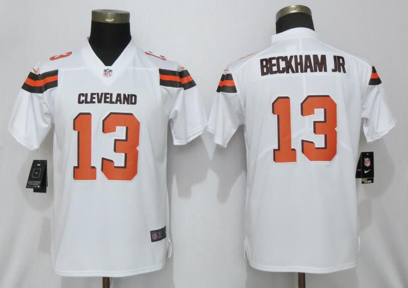 Women Cleveland Browns 13 Beckham jr White Nike Vapor Untouchable Player NFL Jerseys